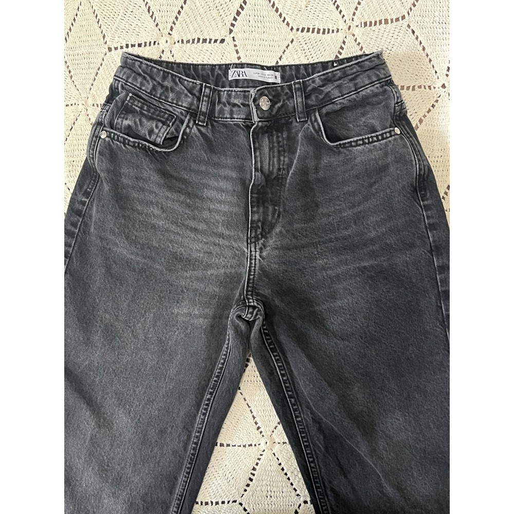 ZARA jeans Woman's Size 6 Black Pants Minimalist 100% Cotton Good Quality - Picture 4 of 9